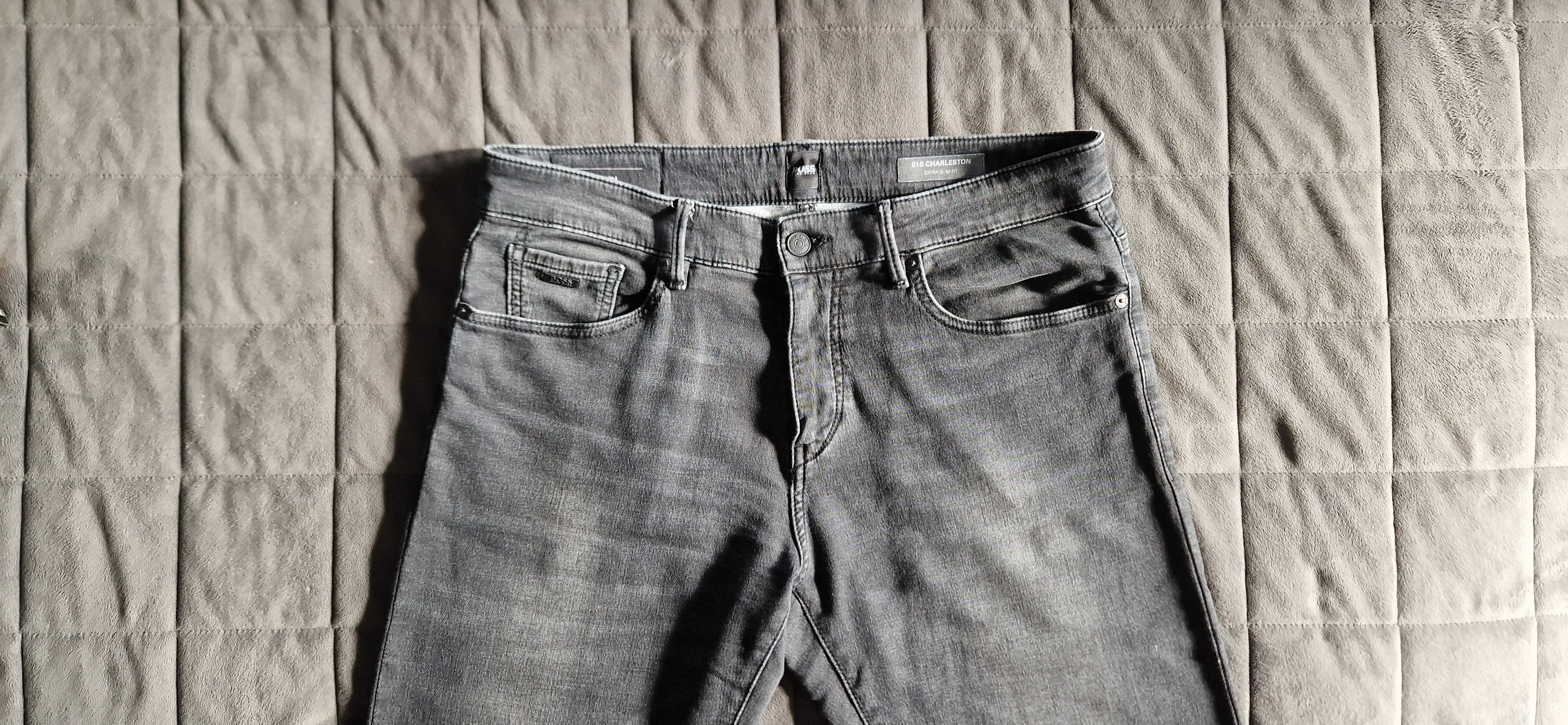 HUGO BOSS spodnie męskie jeansy czarne idealne W34 L32