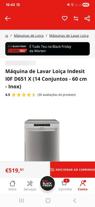 Nova na embalagem Máquina de Lavar Loiça Indesit I0F D651