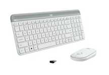 Klawiatura Bezprzewodowa Logitech + Mysz MK470 WHITE SLIM UkładHISZPAŃ