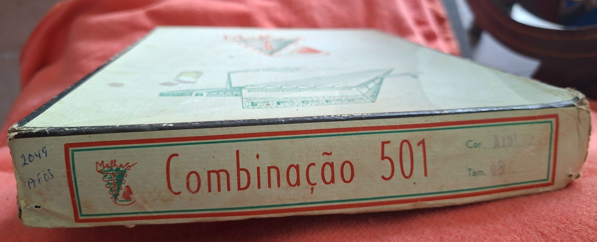 Caixa de cartão das Malhas TOR antiga anos 40 vintage coleção