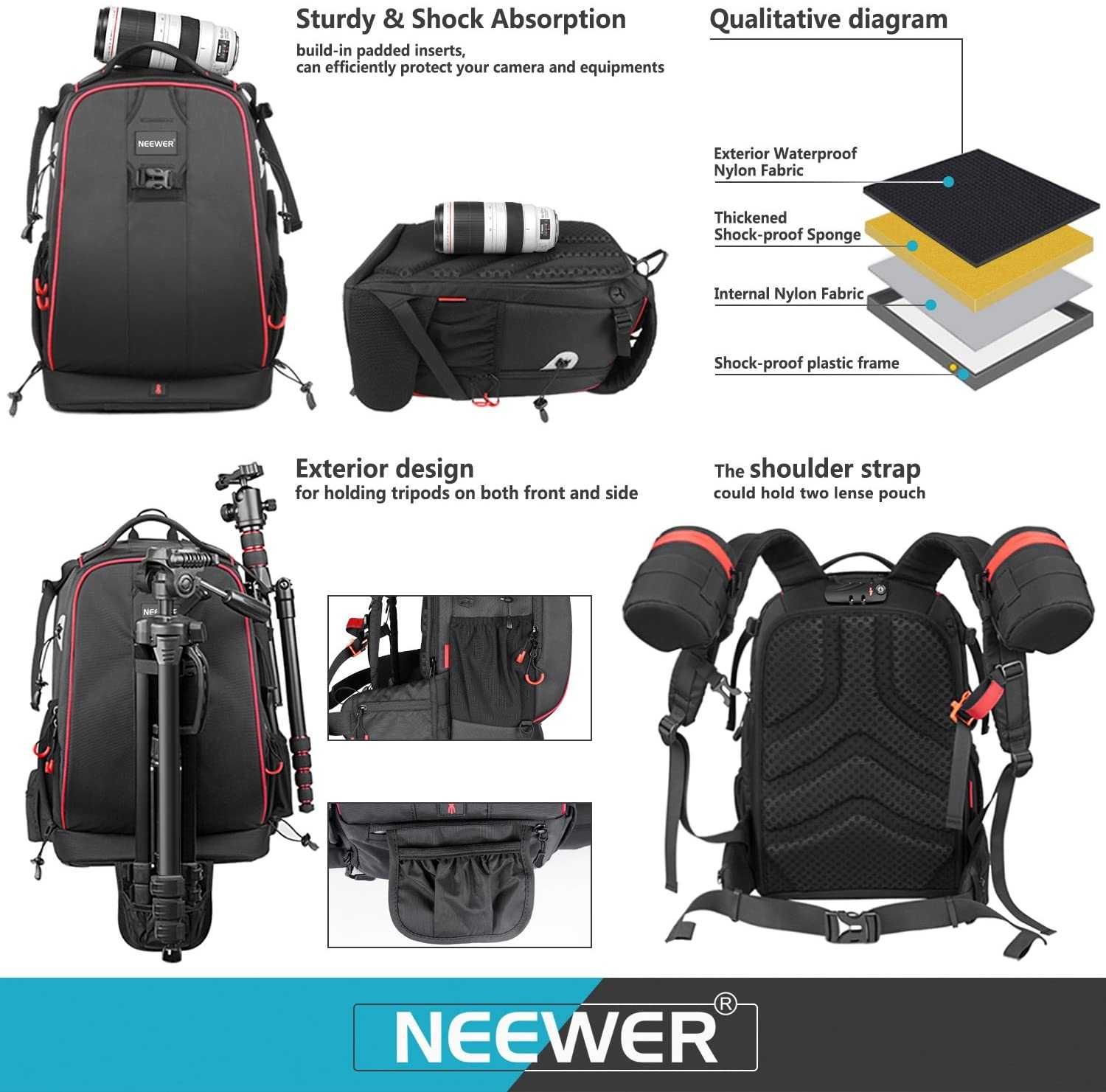 Mochilas Neewer Pro XL - Para guardar todo o equipamento - Novas