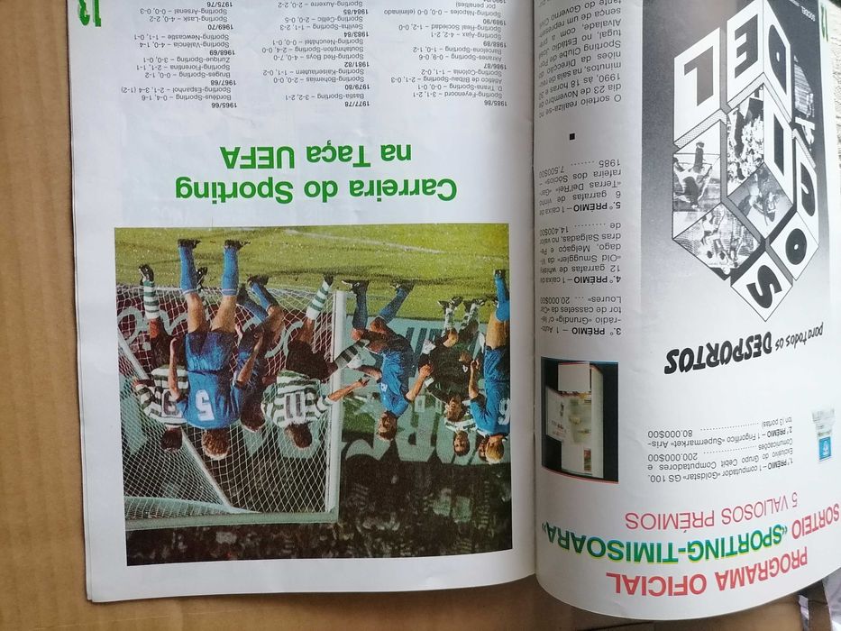 Programa SPORTING vs Timisoara  TAÇA UEFA Alvalade 1990