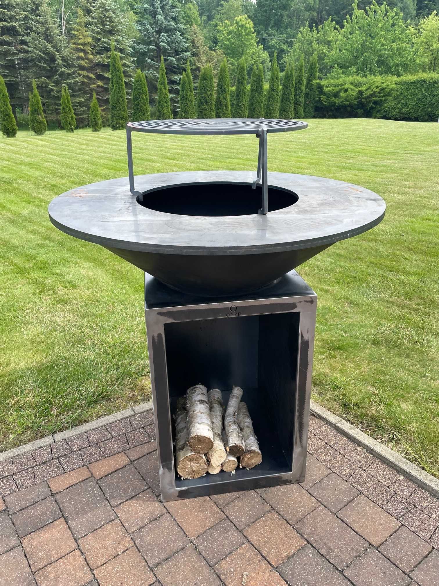 grill drzewny OFYR 100 cm - nowy z dodatkowym rusztem