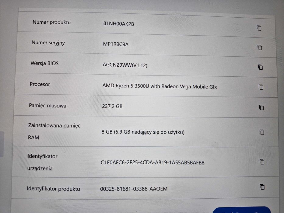 Laptop- Lenovo IdeaPad S540-14API