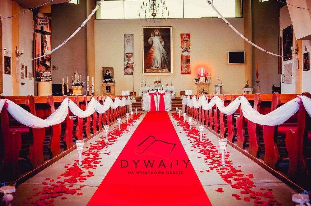 Czerwony dywan na galę event chodnik na ślub wykładzina event standard