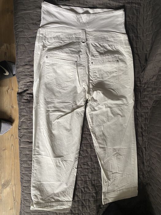 Białe rybaczki spodnie ciążowe h&m mama L 40