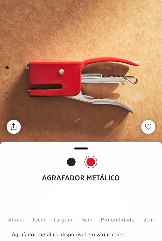 Agrafador Metálico Zara Home NOVO