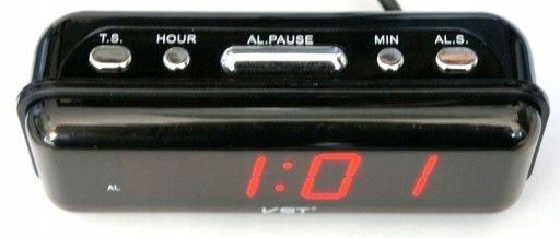 Zegar budzik cyfrowy LED elektroniczny na prąd 230 V podświetlenie RED