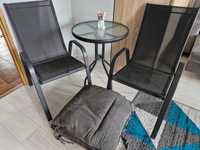 Zestaw ogrodowy Balkon Ogród 2x krzesła 1x stół dodatkowo 2x poduszki