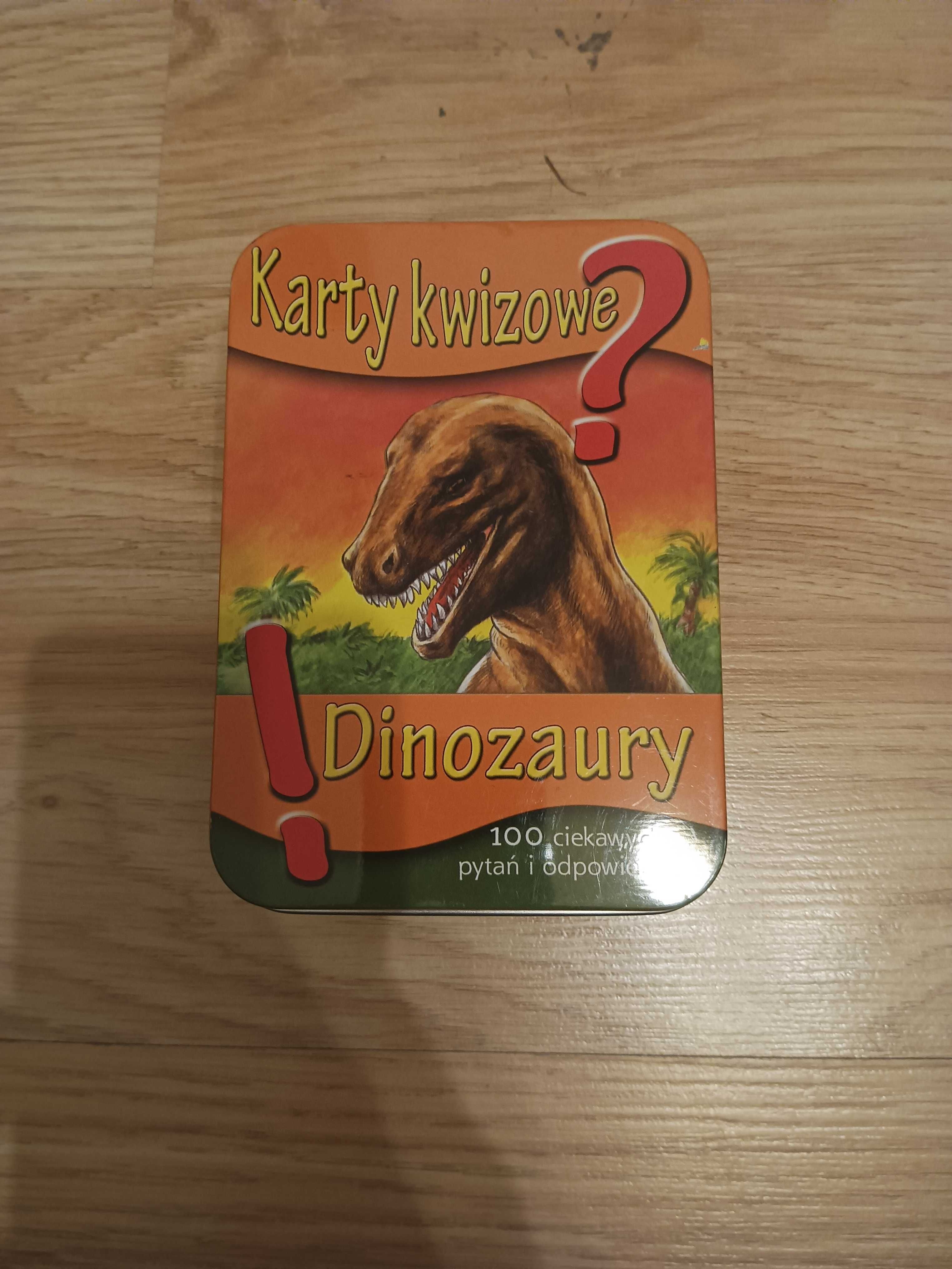 Karty kwizowe dinozaury, 100 ciekawych pytań i odpowiedzi