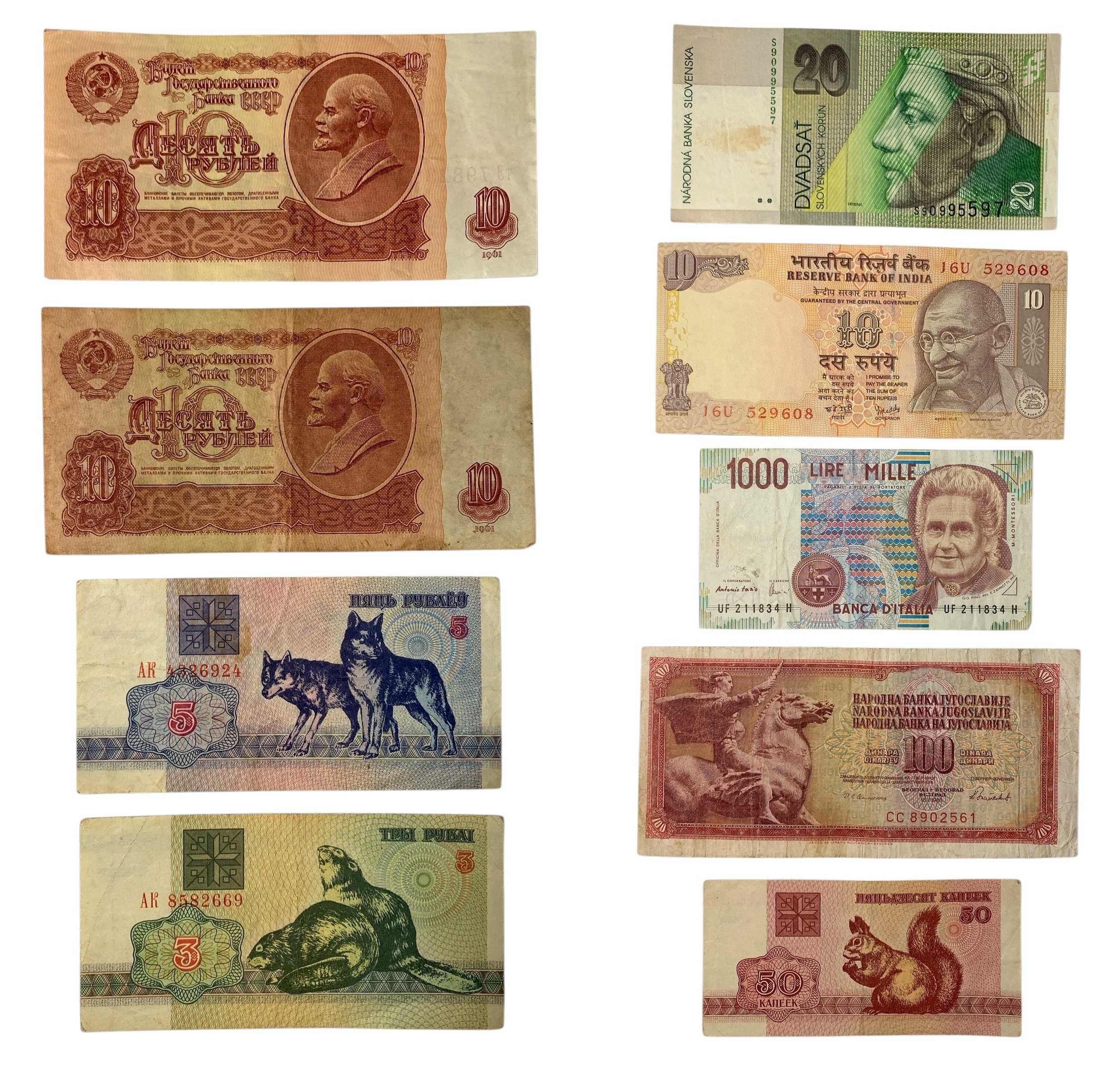 Stare Banknoty Świat Europa Zestaw MIX 33 sztuki