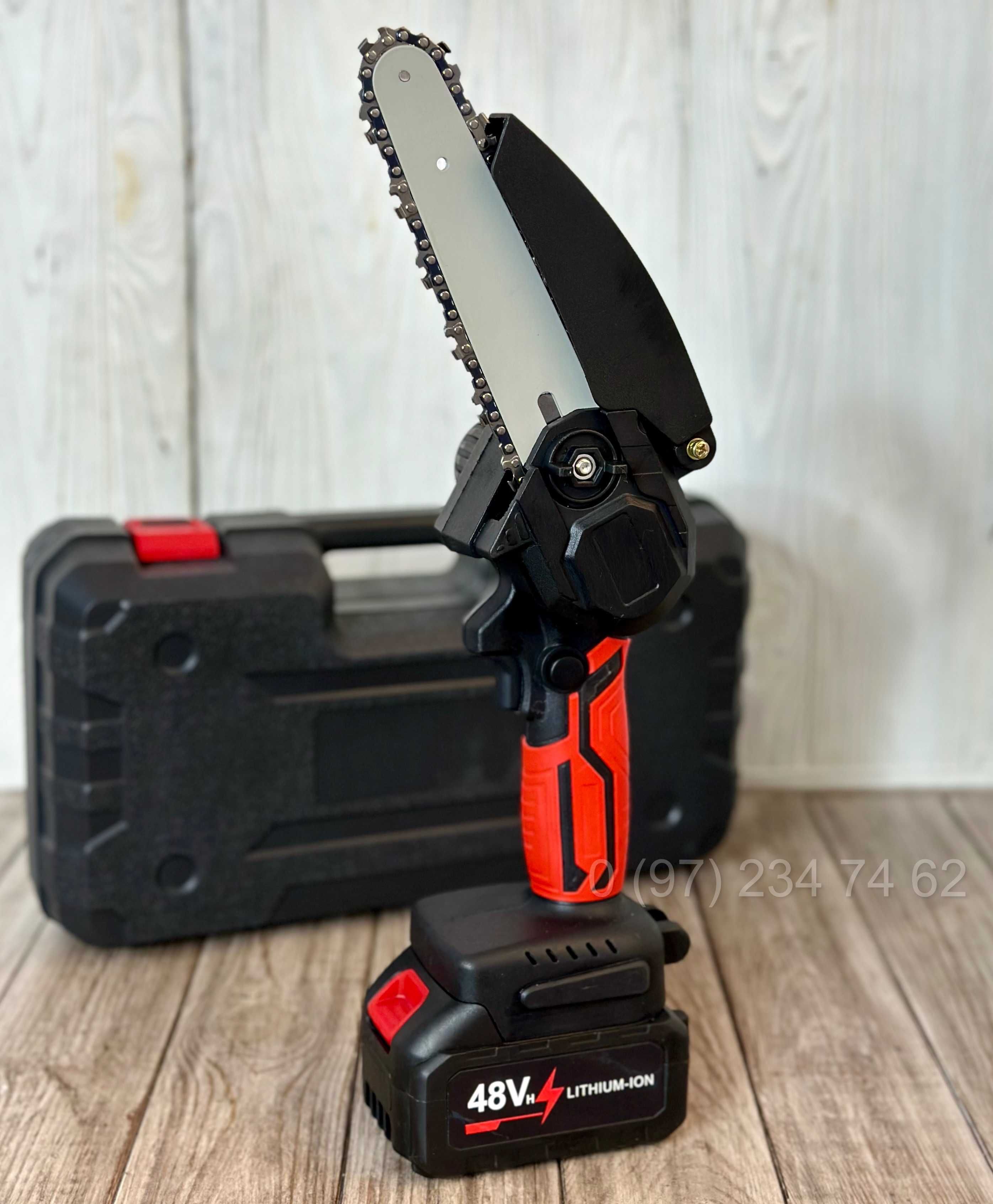 Міні пила акумуляторна ланцюгова 6" Chain Saw 48V Мини пила в кейсе