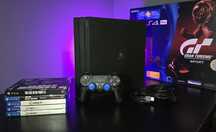 Playstation 4 Pro - 1TB - Preto c/Caixa + Dualshock Black v2 + Jogos