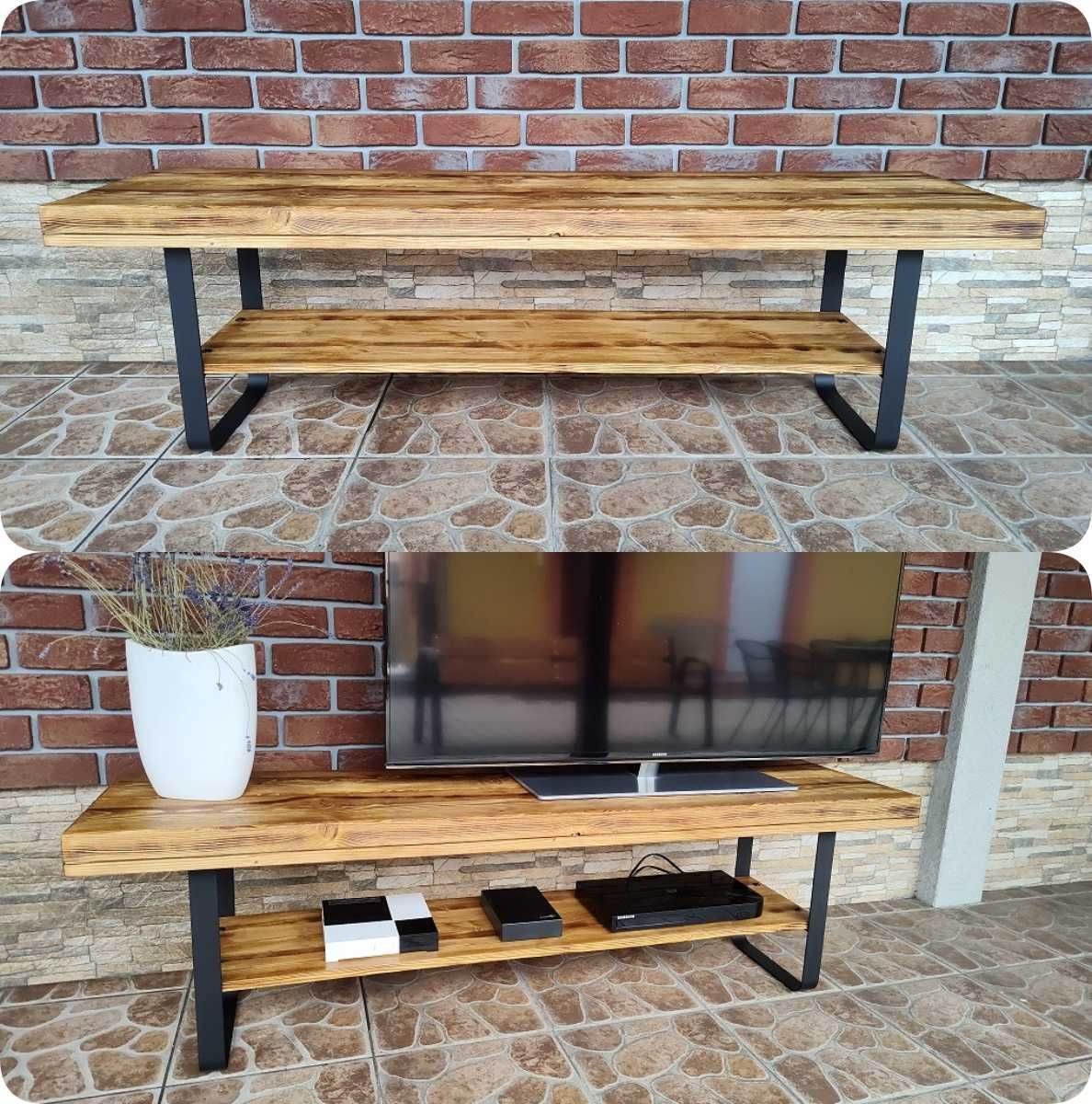 Szafka RTV Stolik pod telewizor STARE DREWNO Loft Rustic Retro