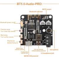 Bluetooth 5.0 Аудио Приемник PRO декодер WAV/FLAC/MP3 с Микрофоном