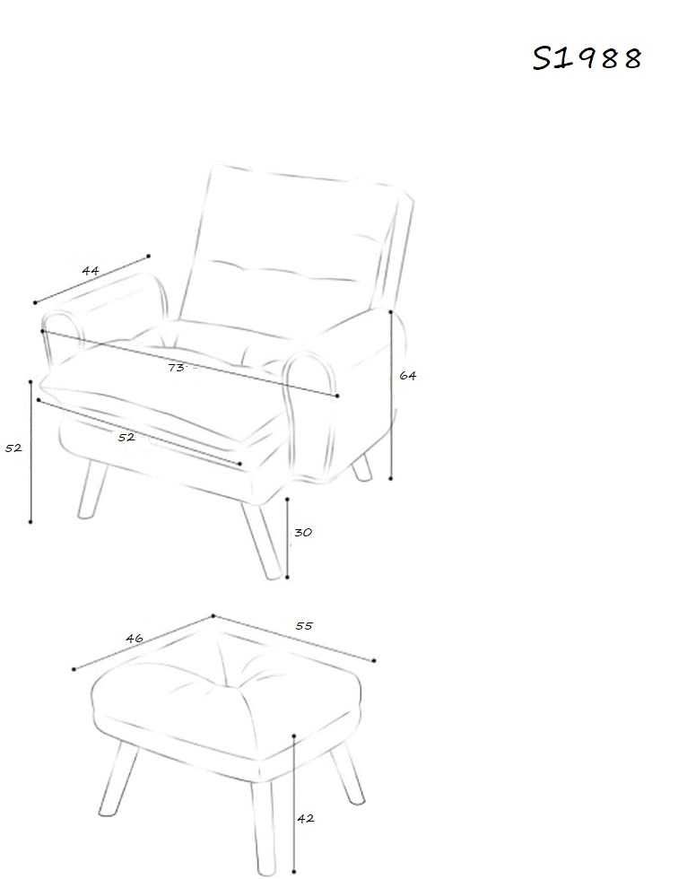 Fotel uszak z podnóżkiem regulowany rozkładany S1988 salon KOLORY