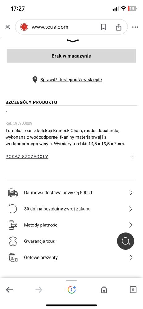 Torebka Tous Bandolera Brunock Chain