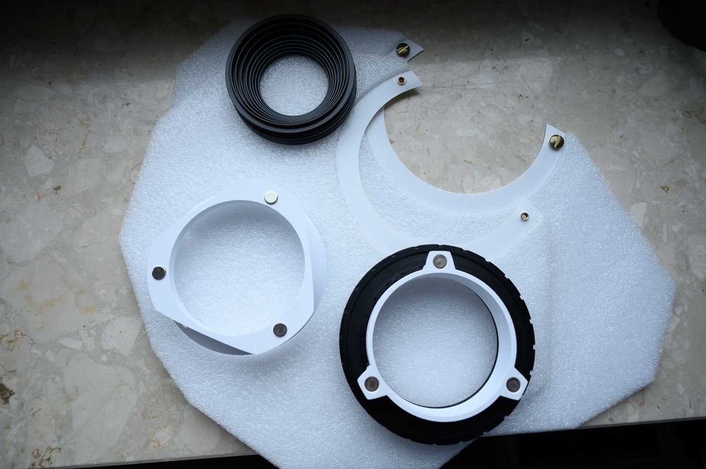 Godox MF12 x2 + adaptery i mocowanie na obiektyw + dyfuzor Popeshield