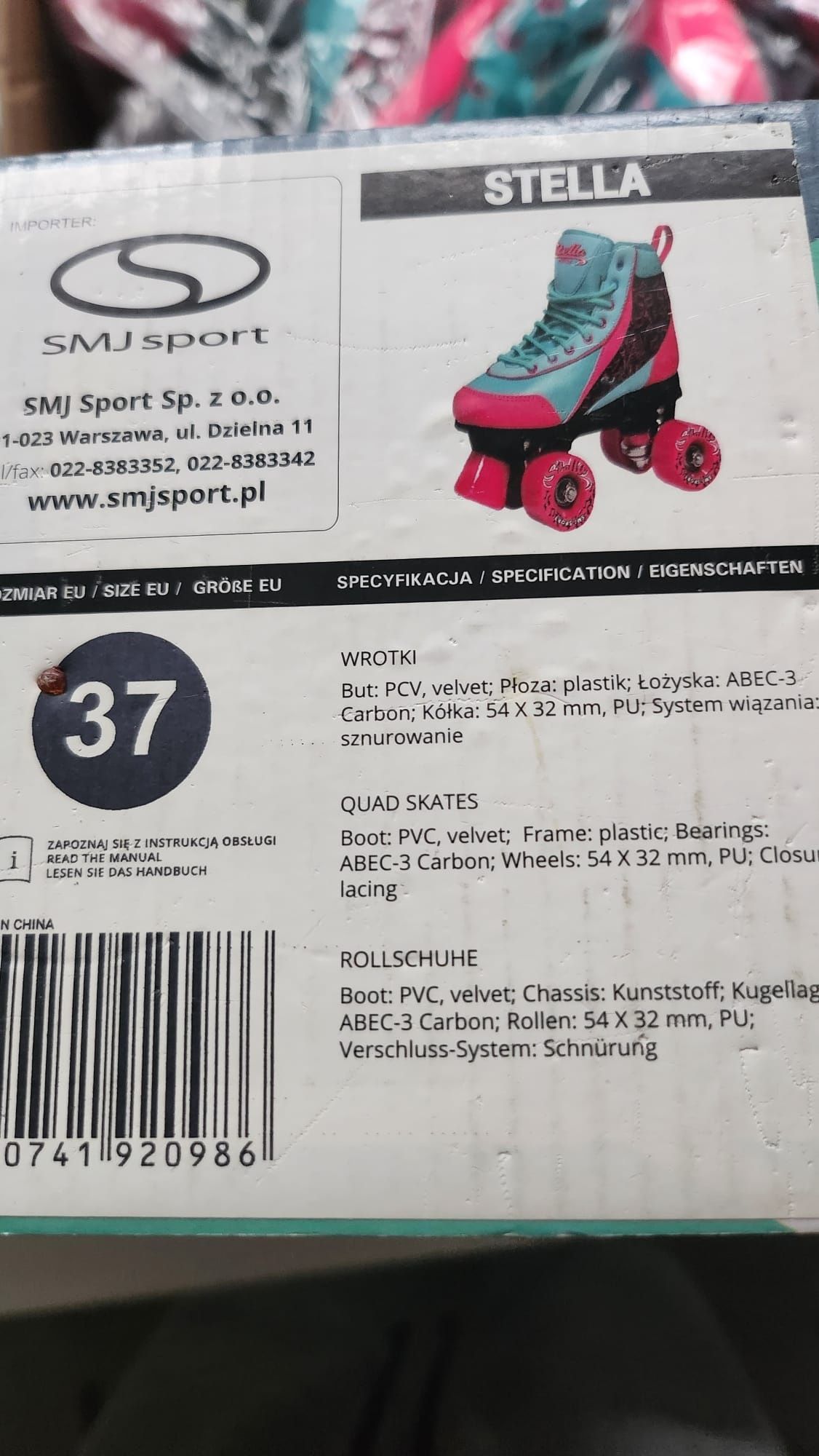 Nowe Wrotki SMJ Sport Rozmiar 37  Komplet + Ochraniacze na kolana