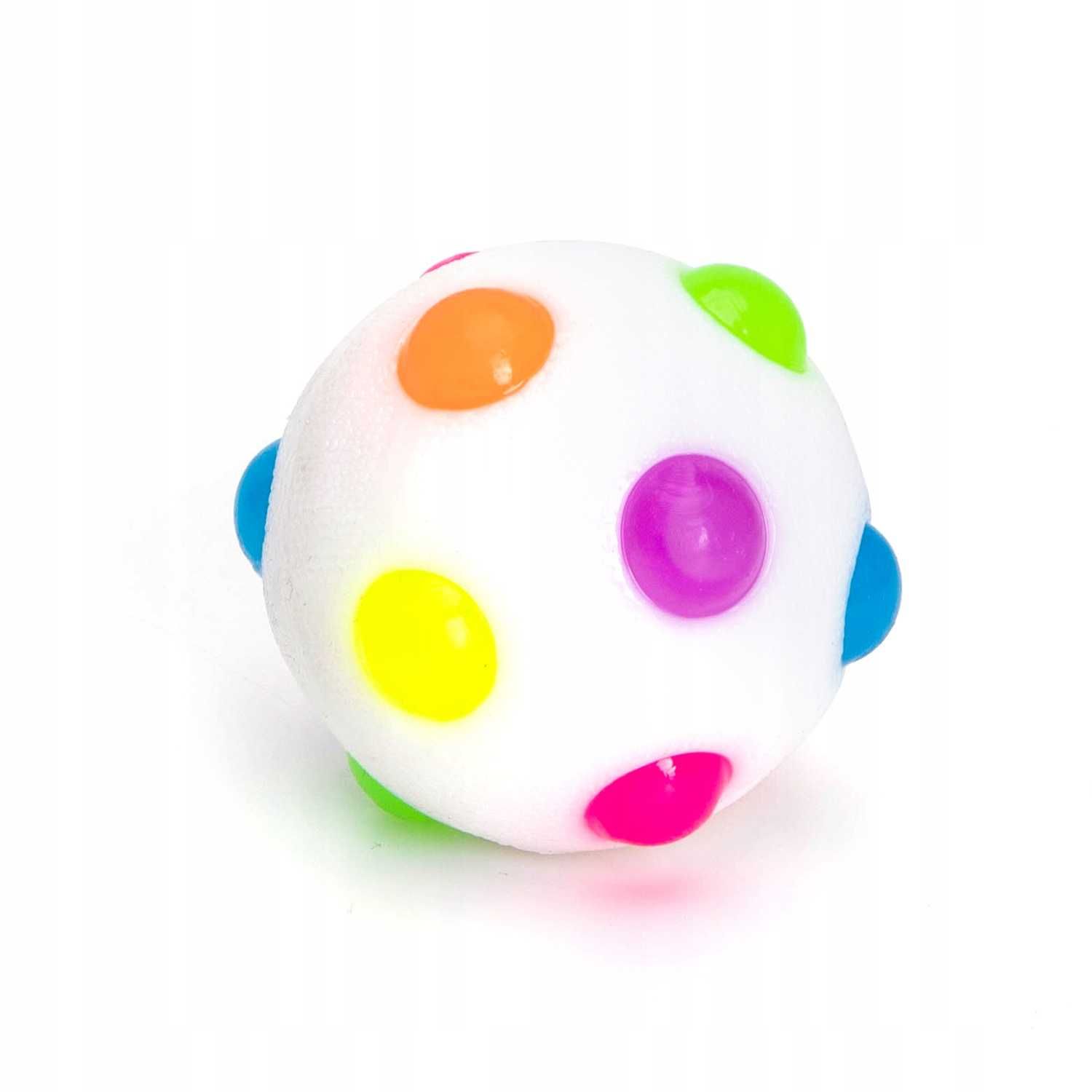 Piłka dla psa świecąca sensoryczna migocząca LED biała 6 cm