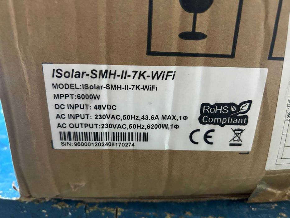 EASUN SOLAR-SMH-II-7K 6.2КВТ,48V Гібритний інвертор Wi-Fi гибридный