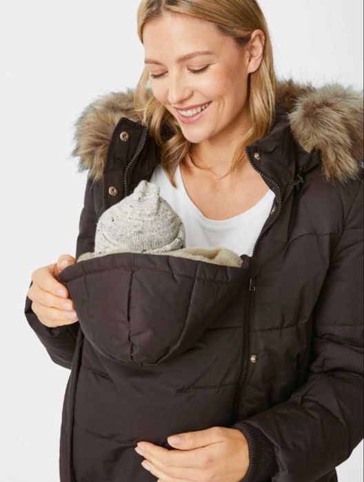 Тепла зимова слінгокуртка слінго пальто для вагітних C&A, L