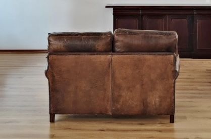 Sofas de couro castanho natural