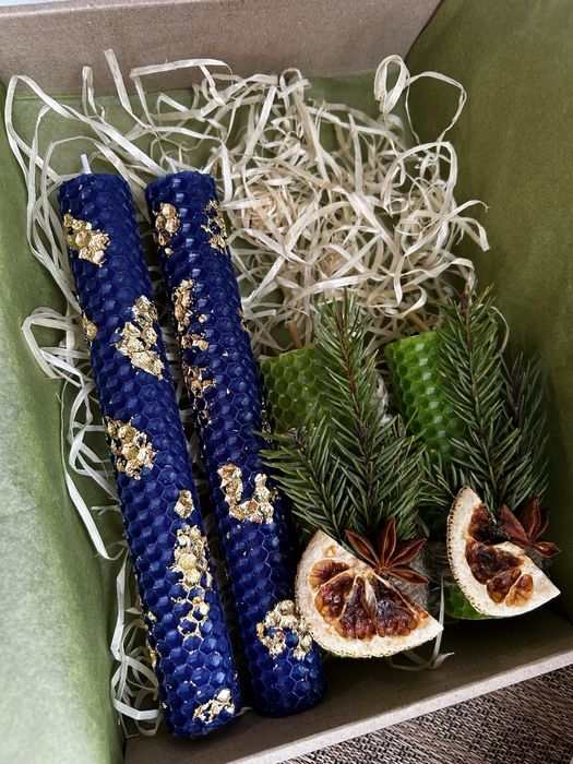 Подарунковий набір свічок з вощини