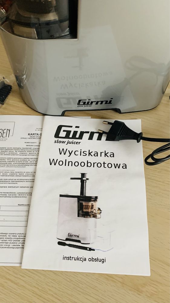 nowa WYCISKARKA wolnoobrotowa  GIRMI slow juicer, sokowirówka