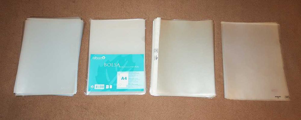 Escola Bolsas transparentes resistentes A4 plástico