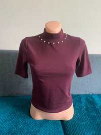 Półgolf damski crop top Jennyfer XS bordo