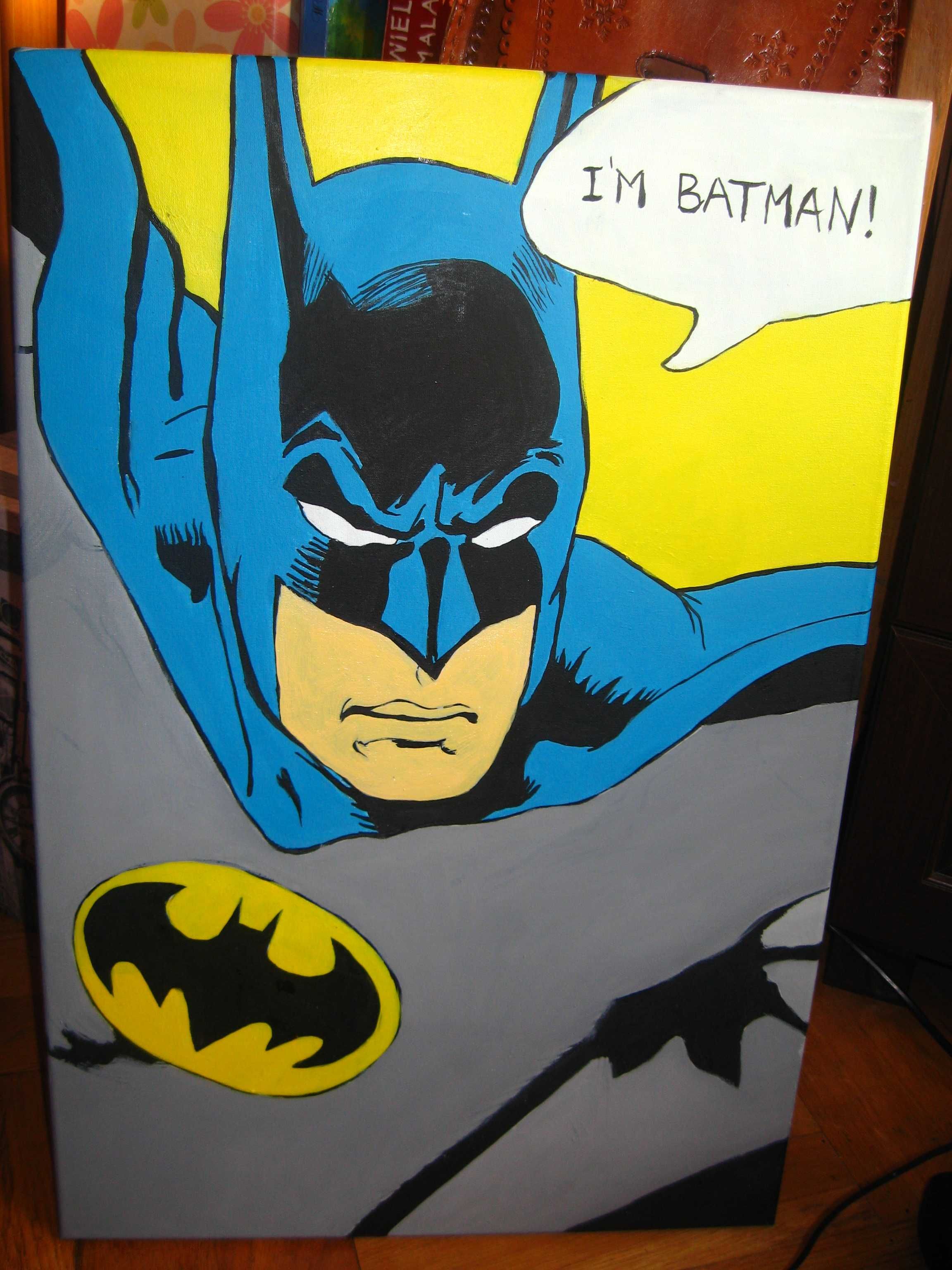 Obraz na płótnie BATMAN ręcznie malowany 40 x 60