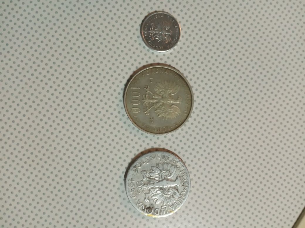 Monety z papieżem piątka z rybakiem i dwa złote