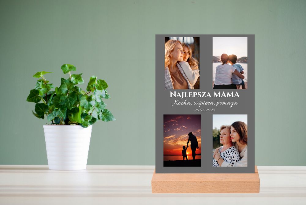 Tabliczka Statuetka na Dzień Mamy Najlepsza Mama + Zdjęcia Prezent