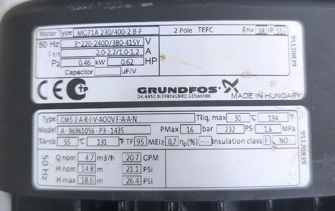 Pompa wody Grundfos MG71A