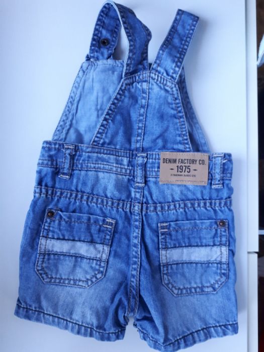 Ogrodniczki jeans jeansowe krótkie spodenki zara baby 68