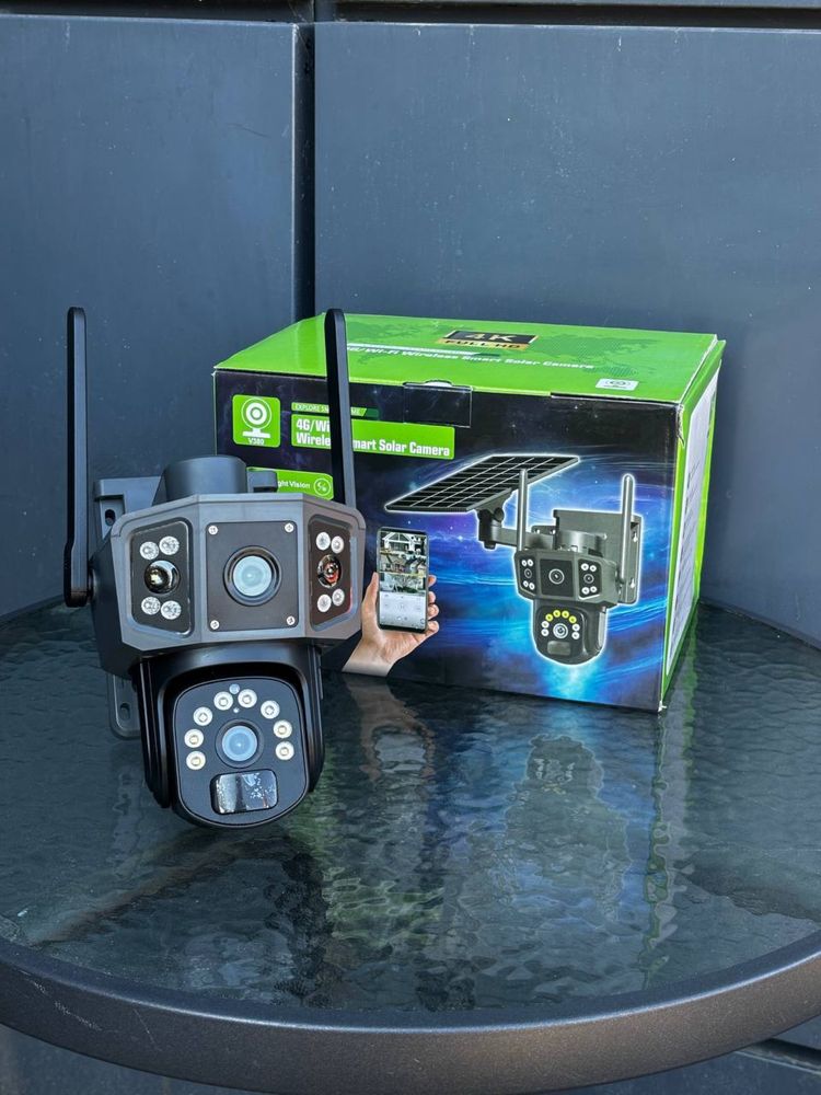 Камера 4G PTZ сім карта автономная поворотная солнечная v380 pro 8MP