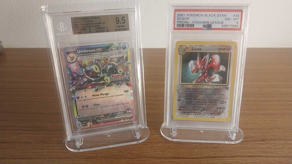 Cartas avaliadas scizor psa 8 / umbreon ex beckett 9,5