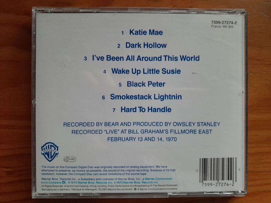 Grateful Dead Live at Bill Graham's Fillmore East February 13/14, 1970