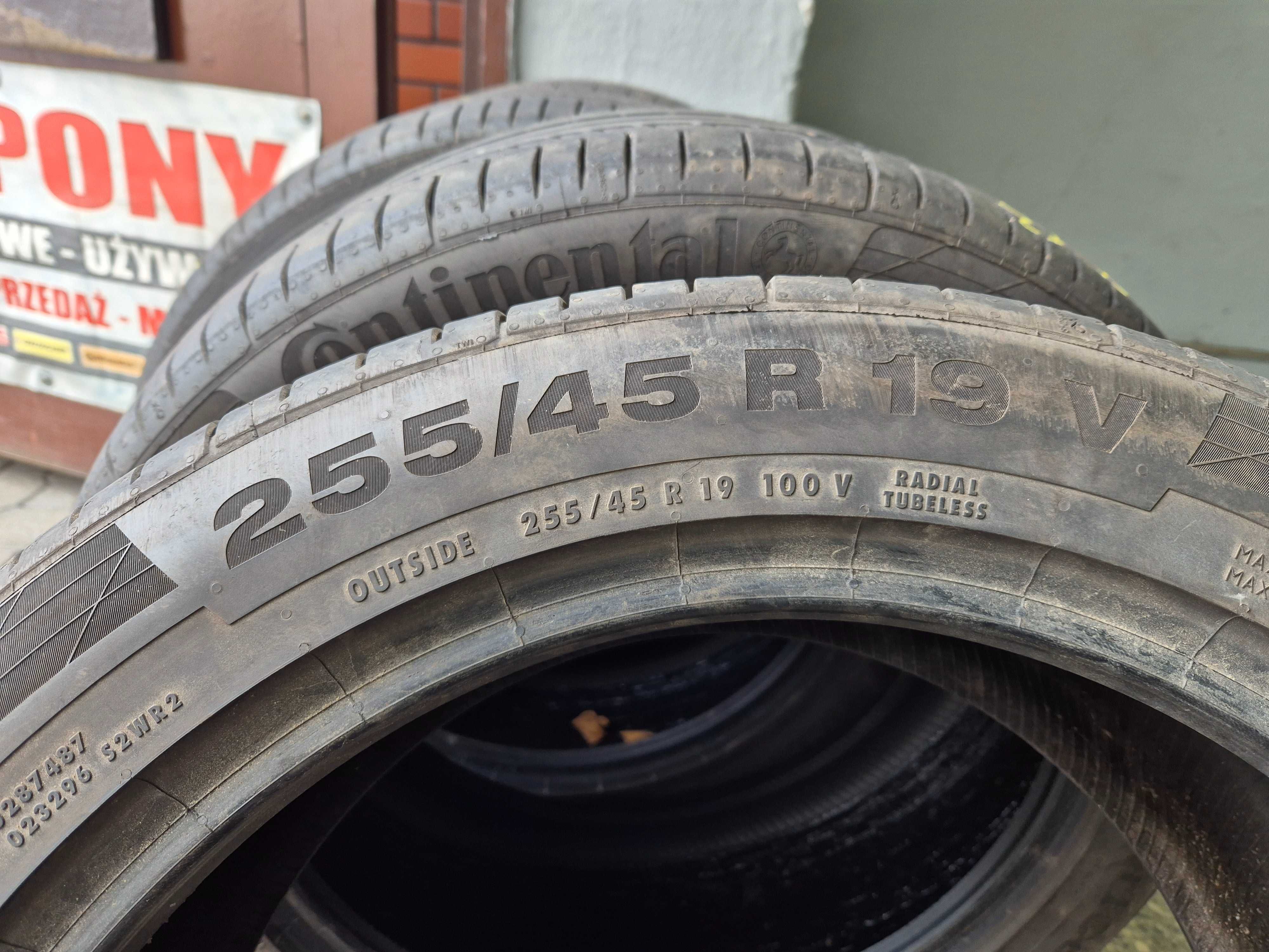 255/45r19 continental opony uzywane 4szt dostepne 2021r