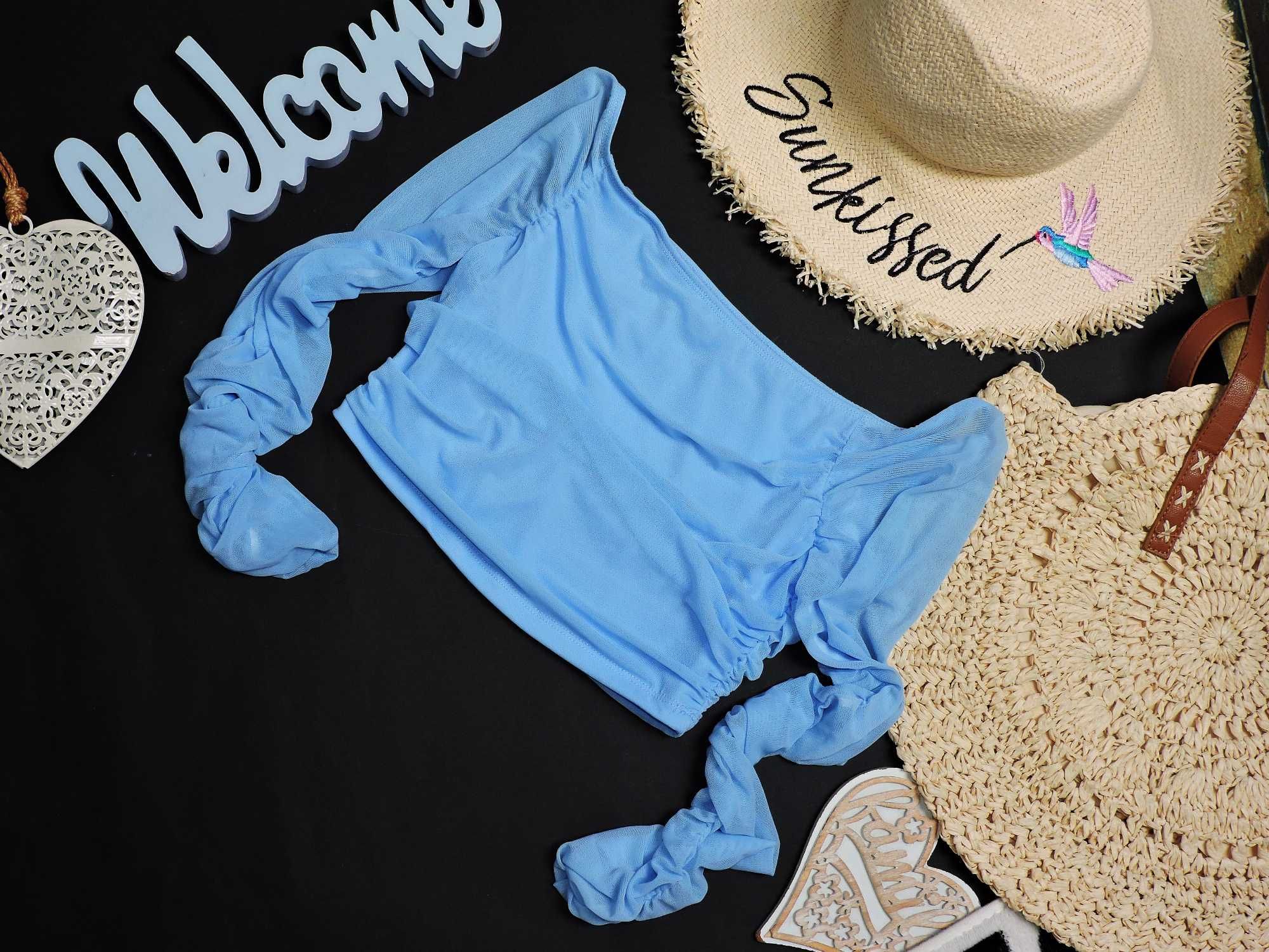 Shein siateczkowy crop top marszczenie S