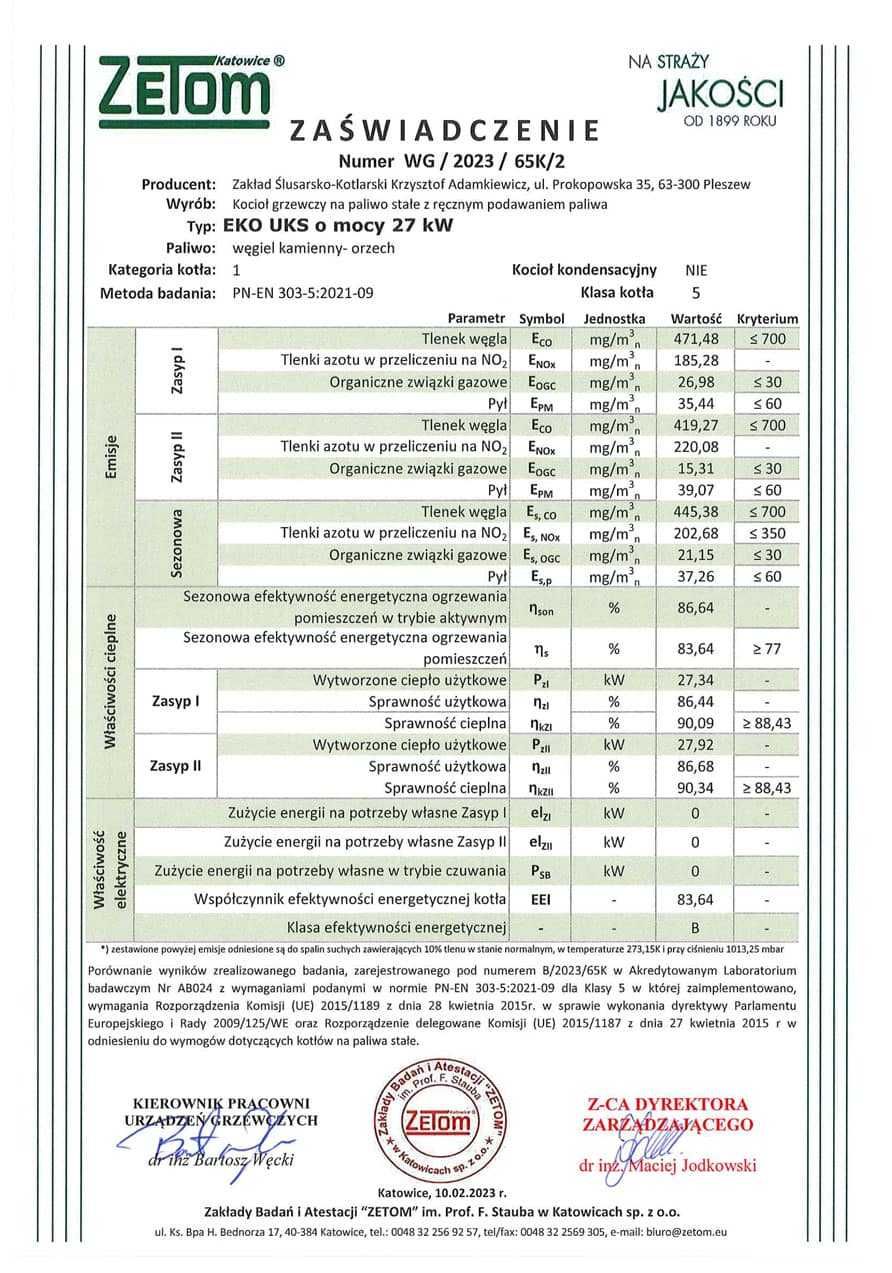 Kocioł co Eko Uks 27 kW piec dofinansowanie 5 klasa węgiel drewno eko