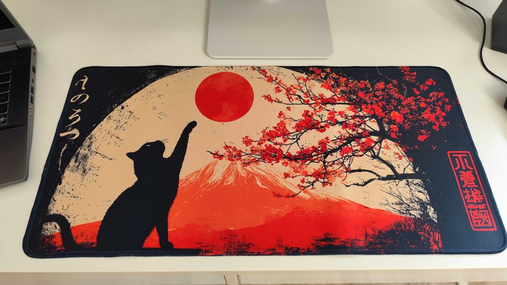 Podkładka Pod Mysz Myszkę Dla Graczy Czarny kot 30x60cm