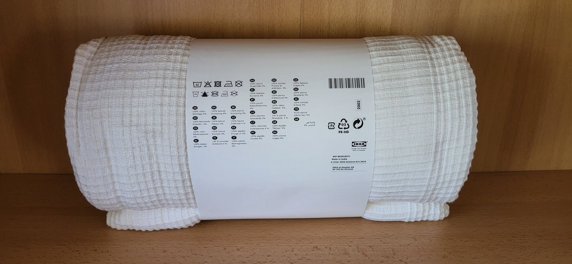 Manta Indira casal IKEA branca