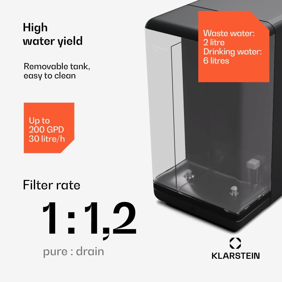 Uzdatniacz Podgrzewacz Filtr wody Klarstein AquaFina Odwrócona Osmoza