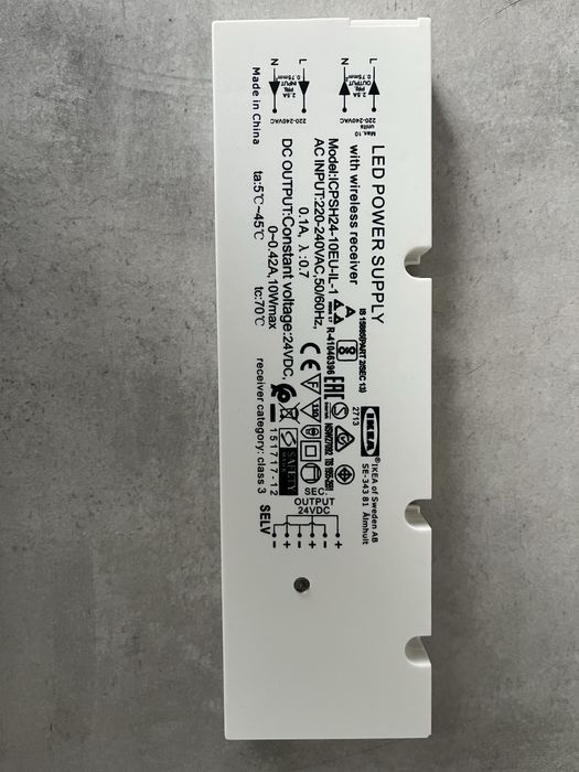 Ansulta ikea zasilacz sterownik oświetlenia