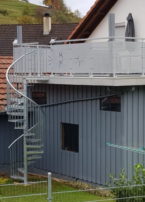 PROMO! Schody stalowe, spiralne zewnętrzne RONDO ZINK 140 cm