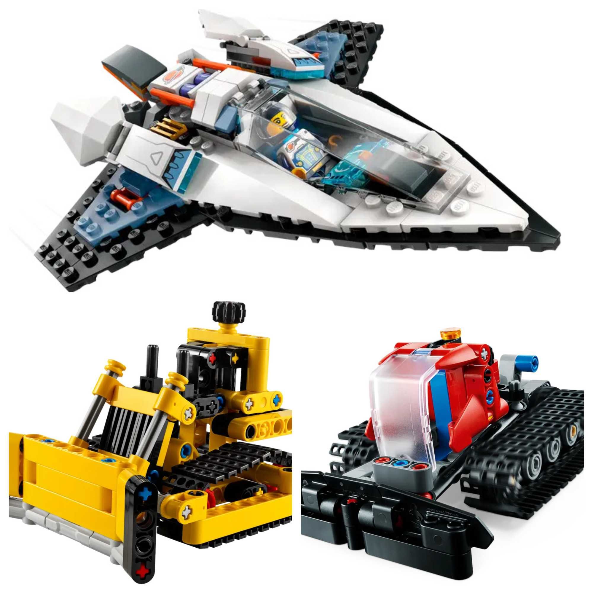 Zestaw Lego City Statek kosmiczny, Technic Buldożer oraz Ratrak