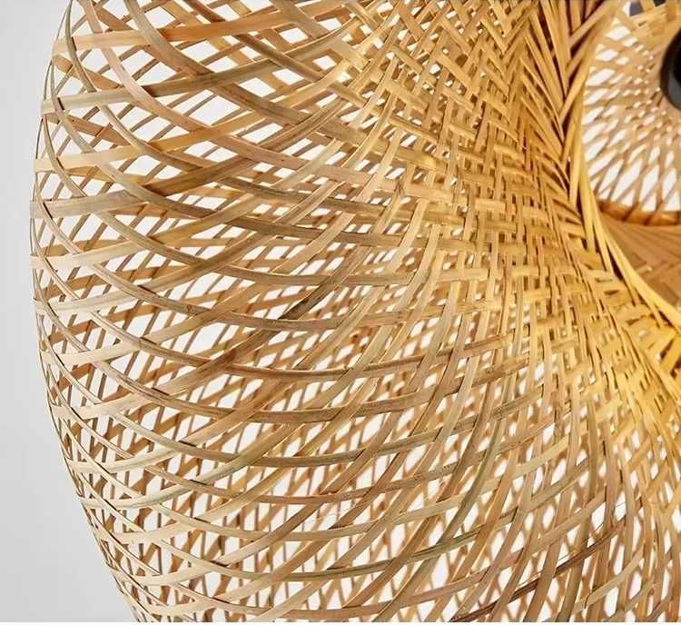 Żyrandol Lampa z Naturalnego Bambusa - Ręcznie Tkany 38CM