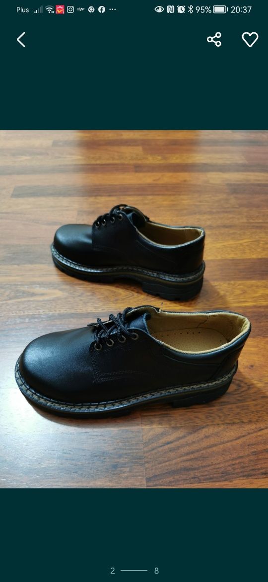 Buty Męskie Extra Mocne Gruby Spód Skórzane